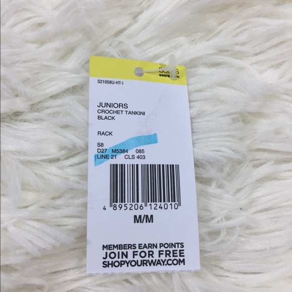 Bongo black crochet tankini top size medium - Picture 4 of 6